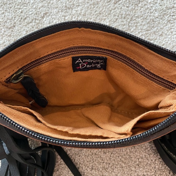 Clutch Purse. American Darling. Western fringe Aztec print wrist clutch - Picture 2 of 6